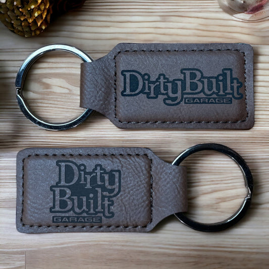 Dirty Built Garage Leather Keychain