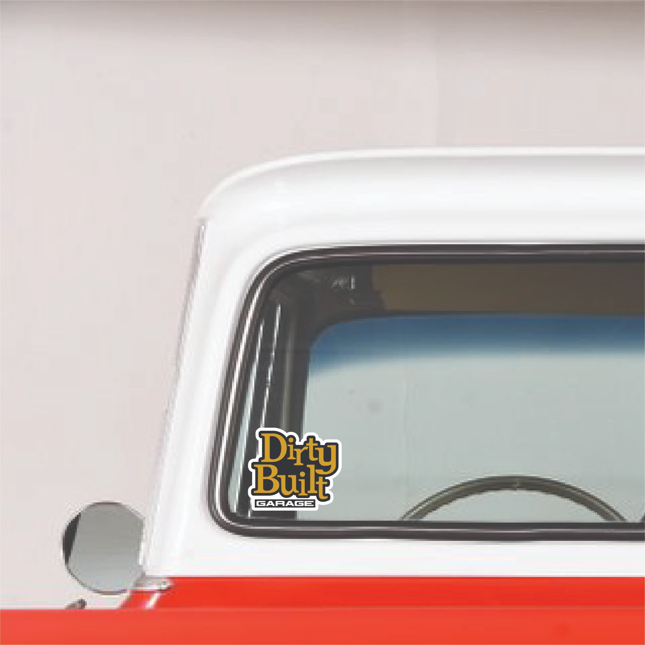 Dirty Built Garage Sticker Vertical – R Squared Specialties