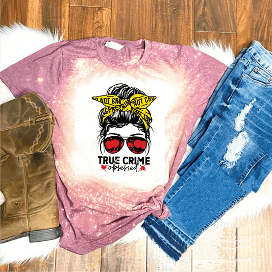 R Squared Specialties Shirts & Tops True Crime Obsessed Bleached Shirt