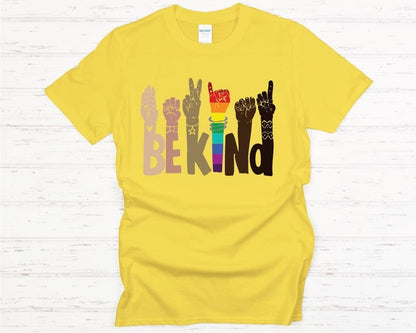 R Squared Specialties T-Shirt Be Kind Sign Language Shirt