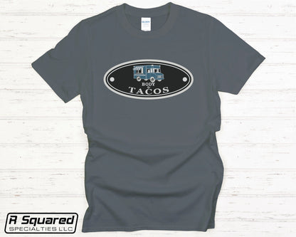 R Squared Specialties T-Shirt Body By Tacos Tee, Body by Fisher Logo