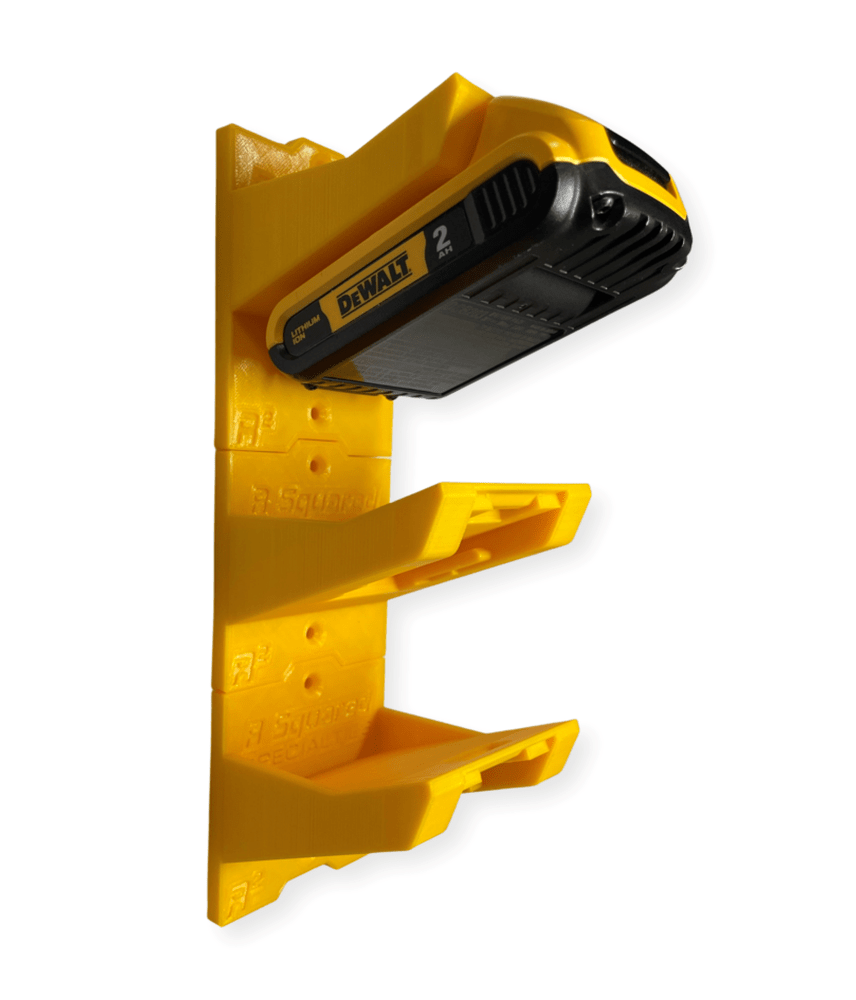 R Squared Specialties Tools DeWalt 20V Stackable Battery Wall Mount